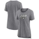 Brooklyn Nets Women's True Classics Tri-Blend T-Shirt Heathered Gray