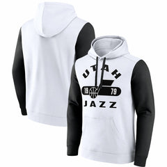 Utah Jazz Attack Colorblock Pullover Hoodie White/Black
