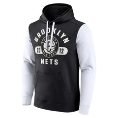 Brooklyn Nets Attack Colorblock Pullover Hoodie Black/White