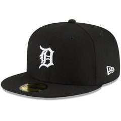 Detroit Tigers New Era Logo 59FIFTY Fitted Hat - Black Hats