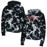 Chicago Bulls Women's Brushed Cotton Tie-Dye Pullover Hoodie Black