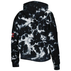 Chicago Bulls Women's Brushed Cotton Tie-Dye Pullover Hoodie Black