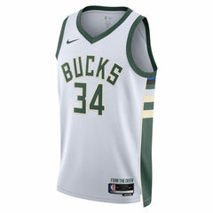 NBA Giannis Antetokounmpo Milwaukee Bucks Unisex Swingman Jersey - Association Edition - White