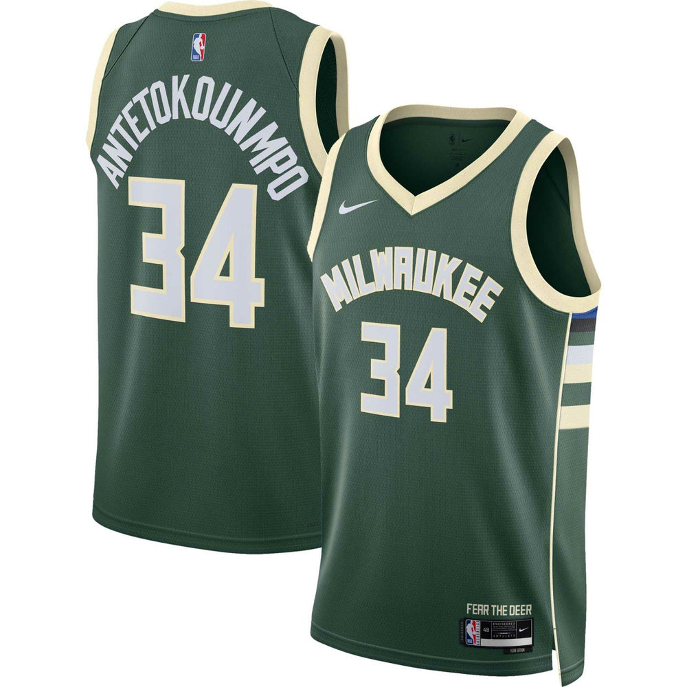 NBA Giannis Antetokounmpo Milwaukee Bucks Unisex Swingman Jersey - Icon Edition - Hunter Green
