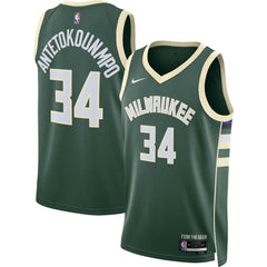 NBA Giannis Antetokounmpo Milwaukee Bucks Unisex Swingman Jersey - Icon Edition - Hunter Green