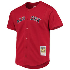 MLB David Ortiz Boston Red Sox Mitchell & Ness Cooperstown Collection Mesh Batting Practice Button-Up Jersey - Red