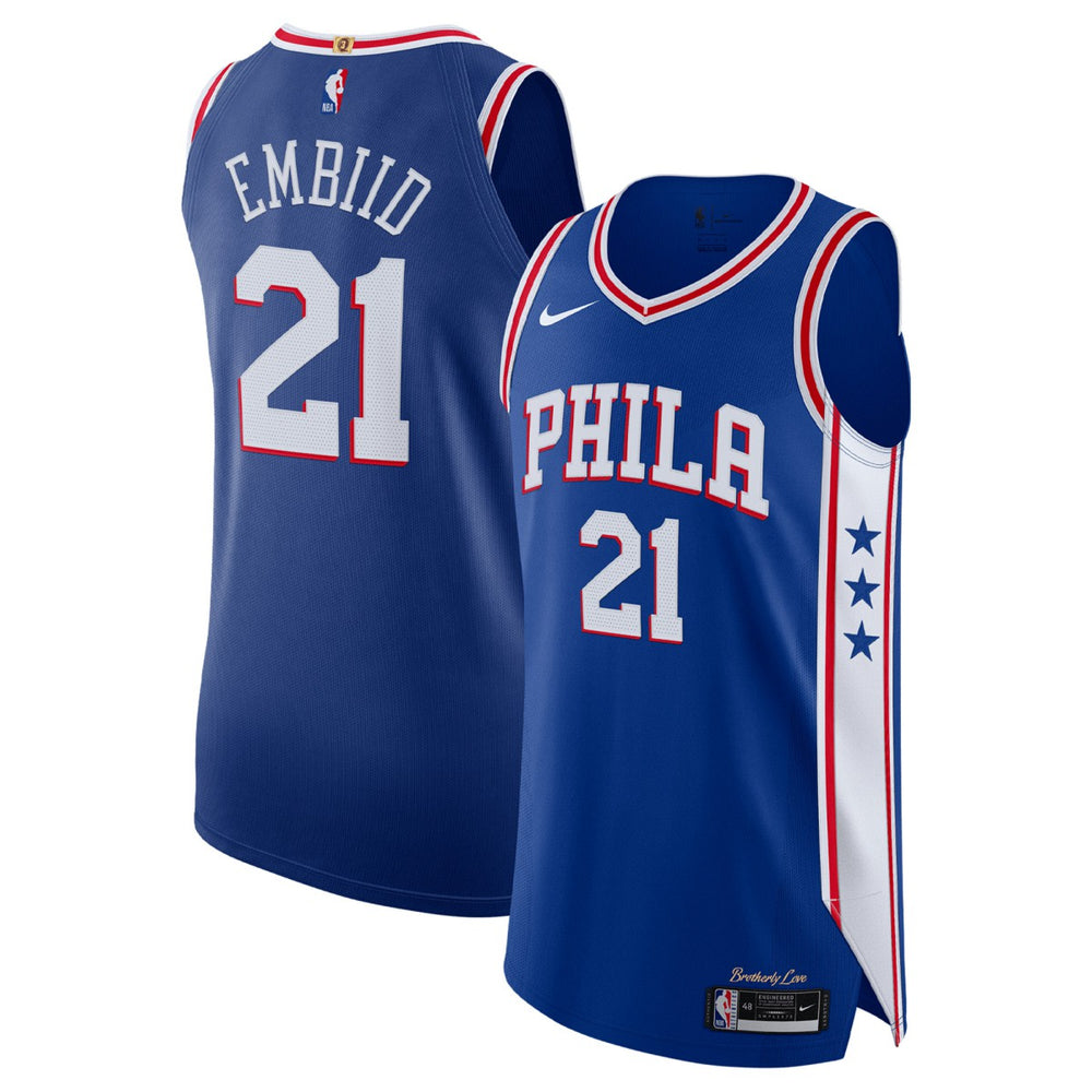 NBA Joel Embiid Philadelphia 76ers Authentic Jersey - Icon Edition - Royal