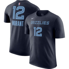 Ja Morant Memphis Grizzlies Icon 2022/23 Name & Number T-Shirt Navy