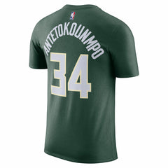 Giannis Antetokounmpo Milwaukee Bucks Icon 2022/23 Name & Number T-Shirt Hunter Green