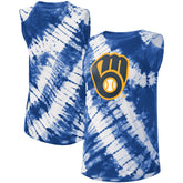 Milwaukee Brewers Touch Women's Money Ball Tie-Dye Tank Top - Blue Tanks