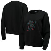 Miami Marlins DKNY Sport Women's Carrie Pullover Sweatshirt - Black Pullover