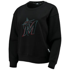 Miami Marlins DKNY Sport Women's Carrie Pullover Sweatshirt - Black Pullover