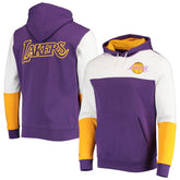 Los Angeles Lakers Hardwood Classics Fusion 2.0 Colorblock Pullover Hoodie Purple