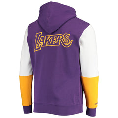 Los Angeles Lakers Hardwood Classics Fusion 2.0 Colorblock Pullover Hoodie Purple