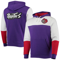 Toronto Raptors Hardwood Classics Fusion 2.0 Colorblock Pullover Hoodie Purple