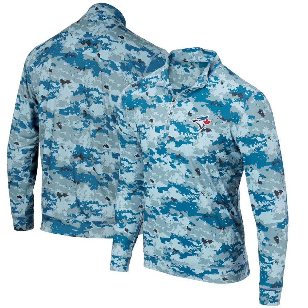 Toronto Blue Jays Digital Camo Performance Quarter-Zip Pullover Jacket - Royal Jackets