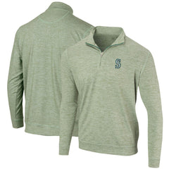 Seattle Mariners Peached Marled Yarn Quarter-Zip Pullover Jacket - Heathered Green Jackets
