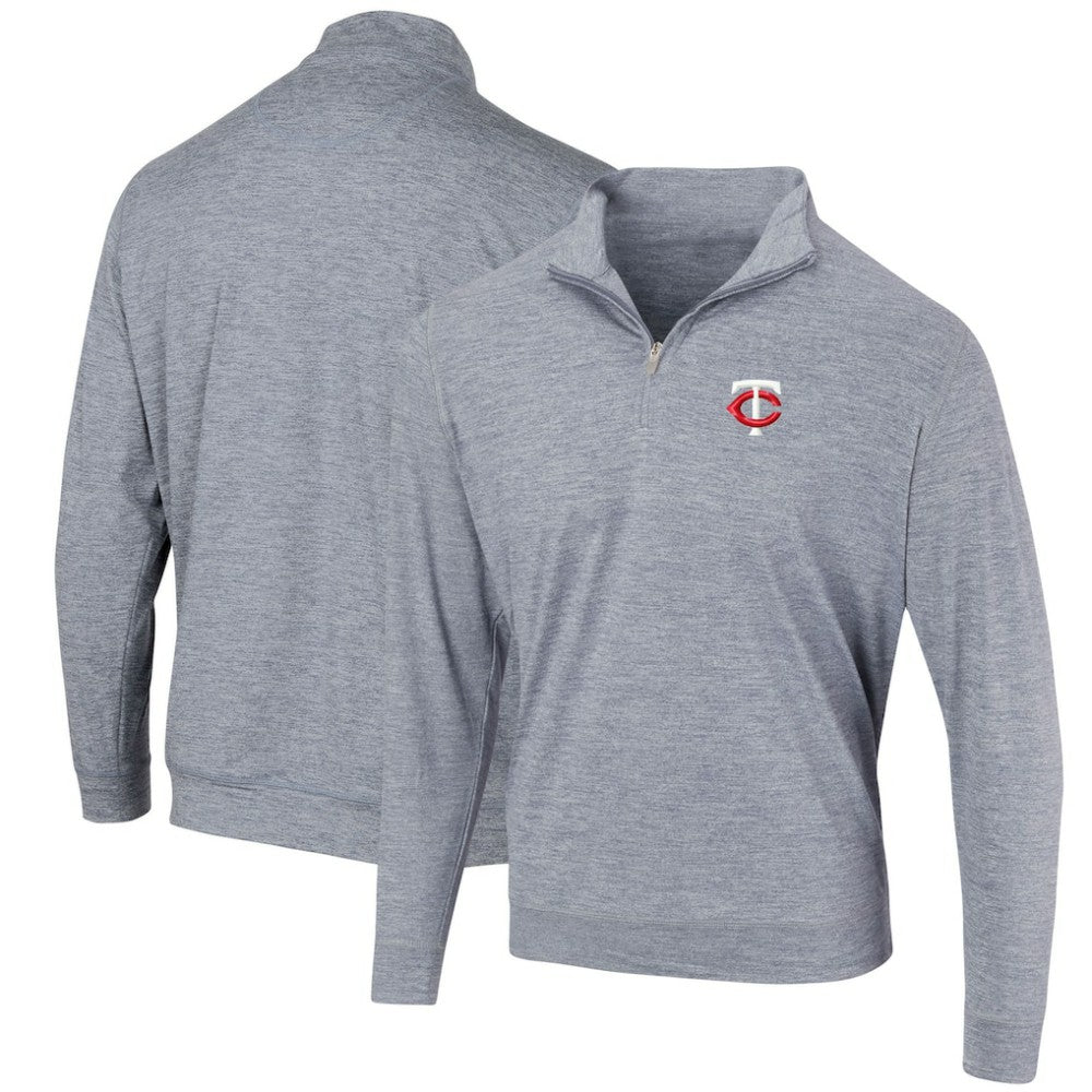 Minnesota Twins Peached Marled Yarn Quarter-Zip Pullover Jacket - Heathered Navy Jackets