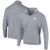New York Yankees Peached Marled Yarn Quarter-Zip Pullover Jacket - Heathered Navy Jackets