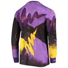 Los Angeles Lakers Hardwood Classics Hyper Hoops Moto Sublimated Long Sleeve T-Shirt Purple
