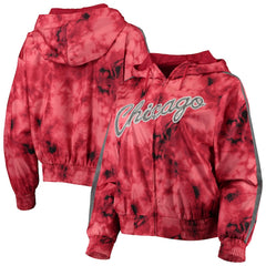 Chicago Bulls Women's Galaxy Sublimated Windbreaker Pullover Full-Zip Hoodie Red