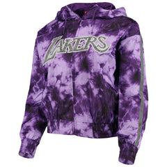 Los Angeles Lakers Women's Galaxy Sublimated Windbreaker Pullover Full-Zip Hoodie Purple