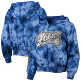 Philadelphia 76ers Women's Galaxy Sublimated Windbreaker Pullover Full-Zip Hoodie Royal
