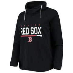 Boston Red Sox Levelwear Women's Vega Funnel Neck Raglan Pullover Sweatshirt - Black Pullover