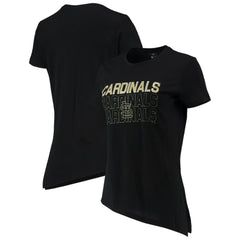 St. Louis Cardinals Levelwear Women's Birch Delta Asymmetrical T-Shirt - Black T-shirts