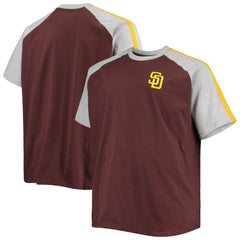 San Diego Padres Big & Tall Circular Raglan T-Shirt - Brown/Heathered Gray T-shirts