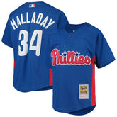 MLB Roy Halladay Philadelphia Phillies Mitchell & Ness Youth Cooperstown Collection Mesh Batting Practice Jersey - Royal