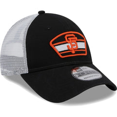 San Francisco Giants New Era Logo Patch 9FORTY Trucker Snapback Hat - Black/White Hats