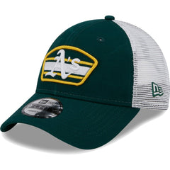 Athletics New Era Logo Patch 9FORTY Trucker Snapback Hat - Green/White Hats