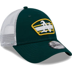 Athletics New Era Logo Patch 9FORTY Trucker Snapback Hat - Green/White Hats