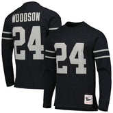 Charles Woodson Oakland Raiders Retired Player Name & Number Long Sleeve Top Black