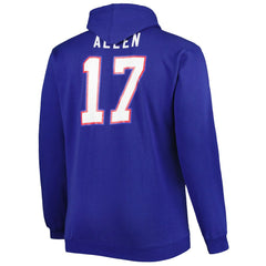 Josh Allen Buffalo Bills Big & Tall Fleece Name & Number Pullover Hoodie Royal
