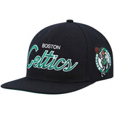 Boston Celtics Hardwood Classics Script 2.0 Snapback Hat Black
