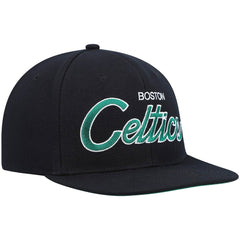 Boston Celtics Hardwood Classics Script 2.0 Snapback Hat Black