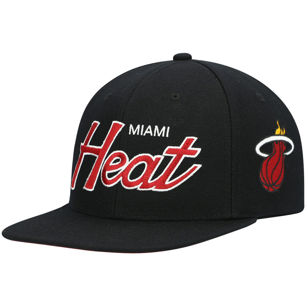 Miami Heat Hardwood Classics Script 2.0 Snapback Hat Black