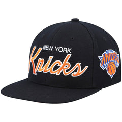 New York Knicks Hardwood Classics Script 2.0 Snapback Hat Black