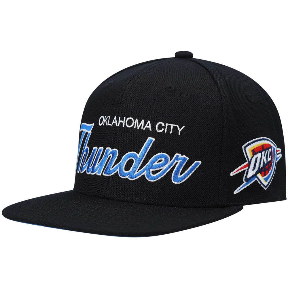 Oklahoma City Thunder Hardwood Classics Script 2.0 Snapback Hat Black