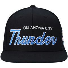 Oklahoma City Thunder Hardwood Classics Script 2.0 Snapback Hat Black
