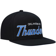 Oklahoma City Thunder Hardwood Classics Script 2.0 Snapback Hat Black