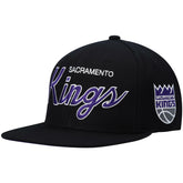 Sacramento Kings Hardwood Classics Script 2.0 Snapback Hat Black