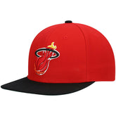 Miami Heat Hardwood Classics Team Two-Tone 2.0 Snapback Hat Red/Black