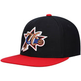 Philadelphia 76ers Hardwood Classics Team Two-Tone 2.0 Snapback Hat Black/Red