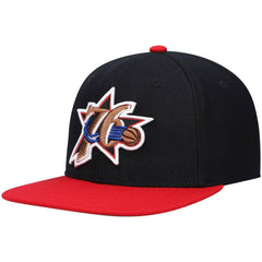 Philadelphia 76ers Hardwood Classics Team Two-Tone 2.0 Snapback Hat Black/Red