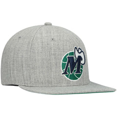 Dallas Mavericks Hardwood Classics Team 2.0 Snapback Hat Heathered Gray