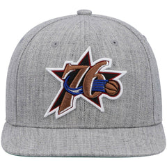 Philadelphia 76ers Hardwood Classics Team 2.0 Snapback Hat Heathered Gray
