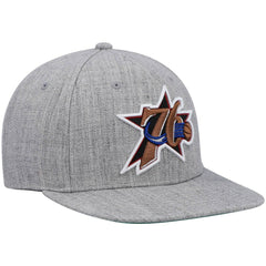 Philadelphia 76ers Hardwood Classics Team 2.0 Snapback Hat Heathered Gray